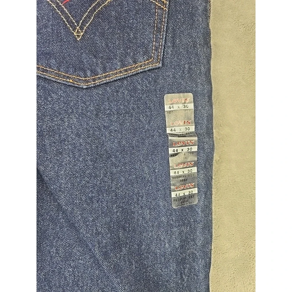 Levi's 505 Jeans Men's 44x30 Blue Denim‎ Straight Leg Workwear Durable NWT